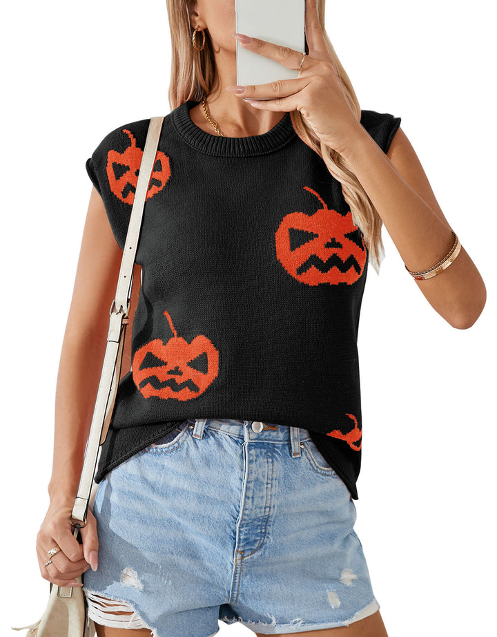 Top en tricot pour dames avec motif Halloween Chic & Stil