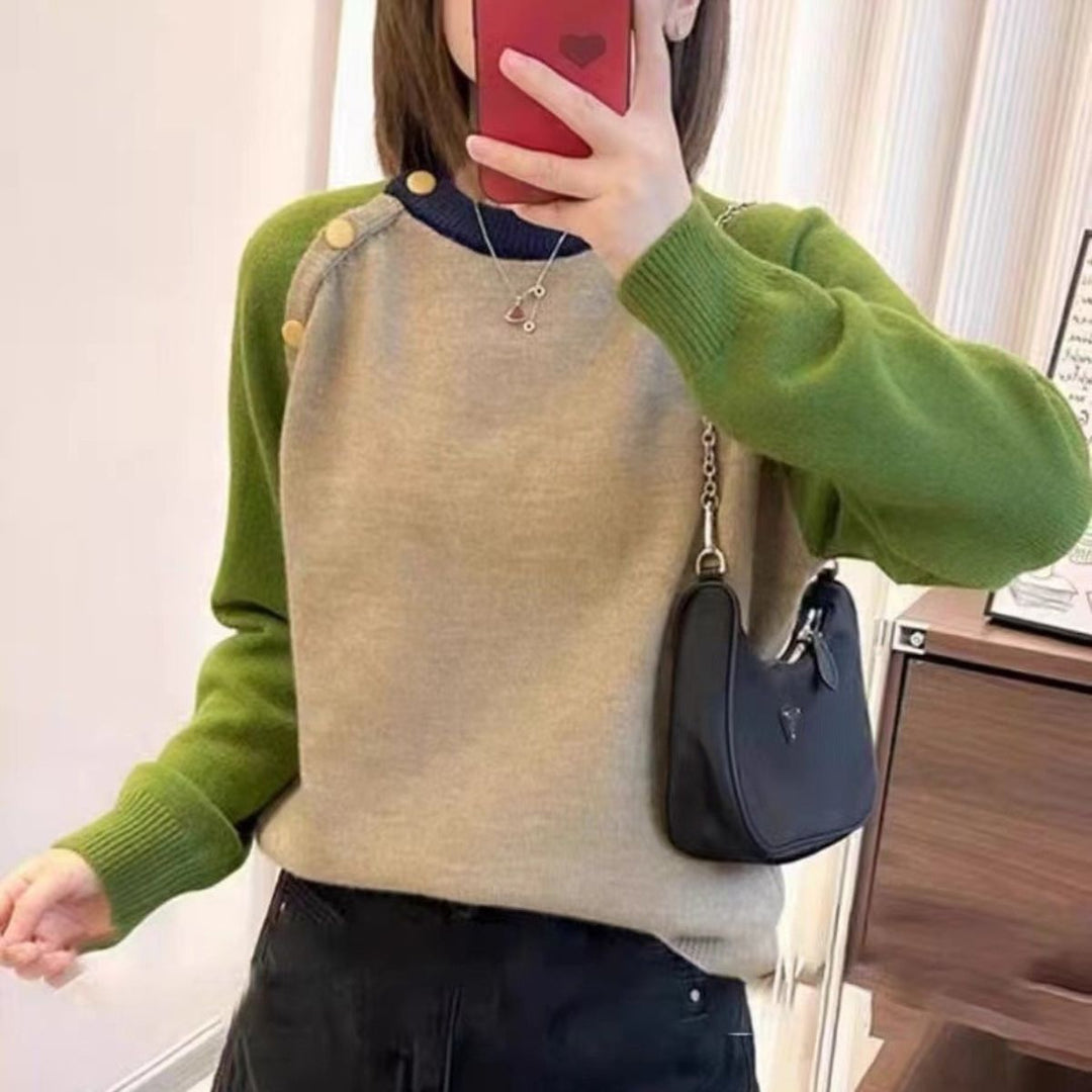 Pull en tricot confortable pour femmes avec de gros boutons Chic & Stil