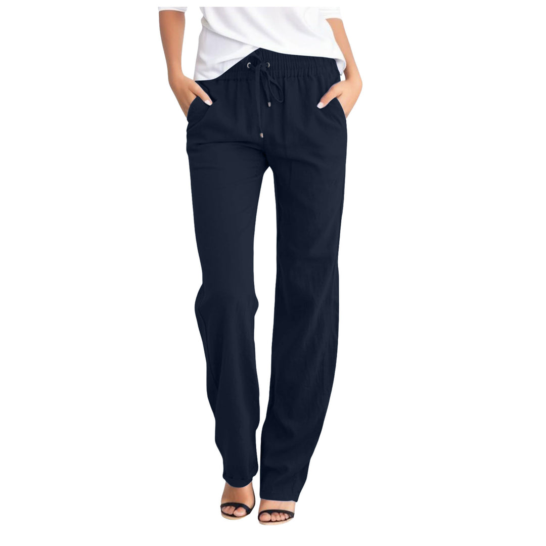 Women Lightweight Casual Pants with Drawstring Lune London