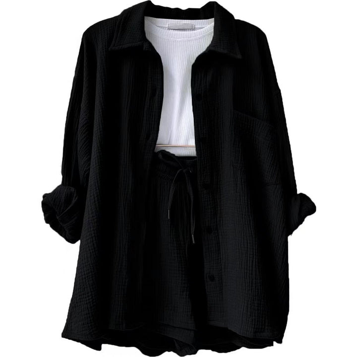 Women Casual Comfort Set Made of Shorts and Oversized Shirt Lune London