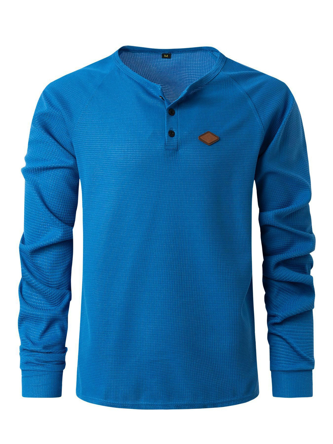 Men's Long Sleeve Henley Shirt with Textured Fabric and Fashionable Button Details Lune London