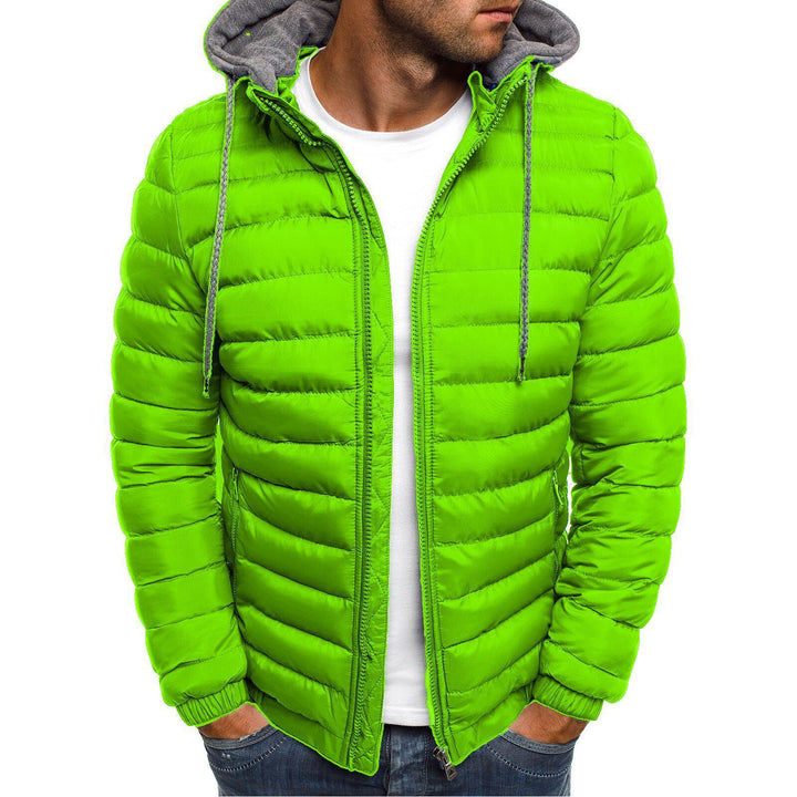 Lightweight quilted jacket for men with hood and side zip pockets Lune London