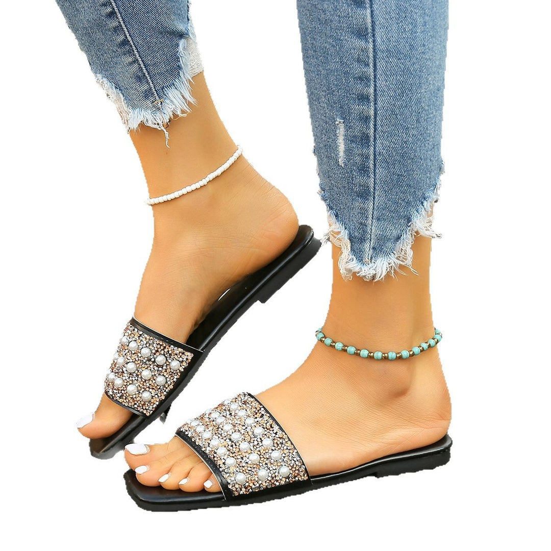 Ladies Decorative Slide Sandals Lune London