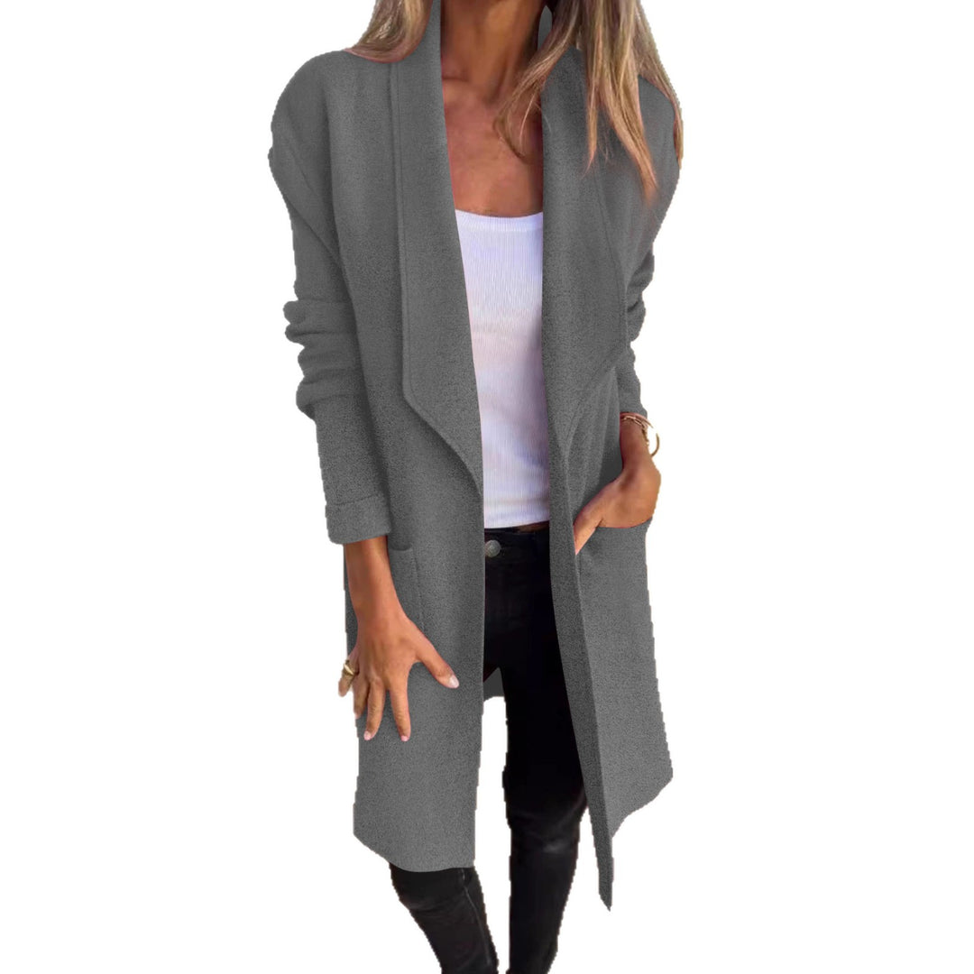Manteau oversized décontracté pour femmes avec poches latérales et col ouvert Chic & Stil