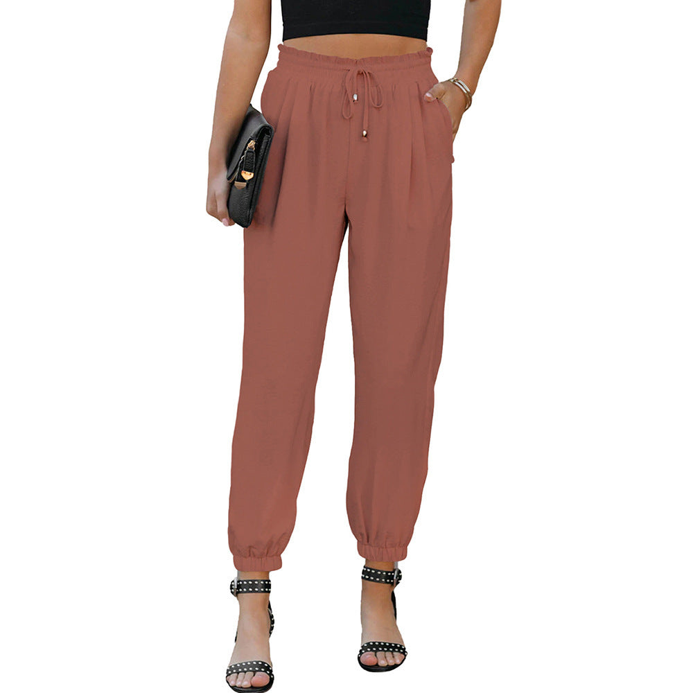 Casual chino pants for women with elastic cuffs Lune London