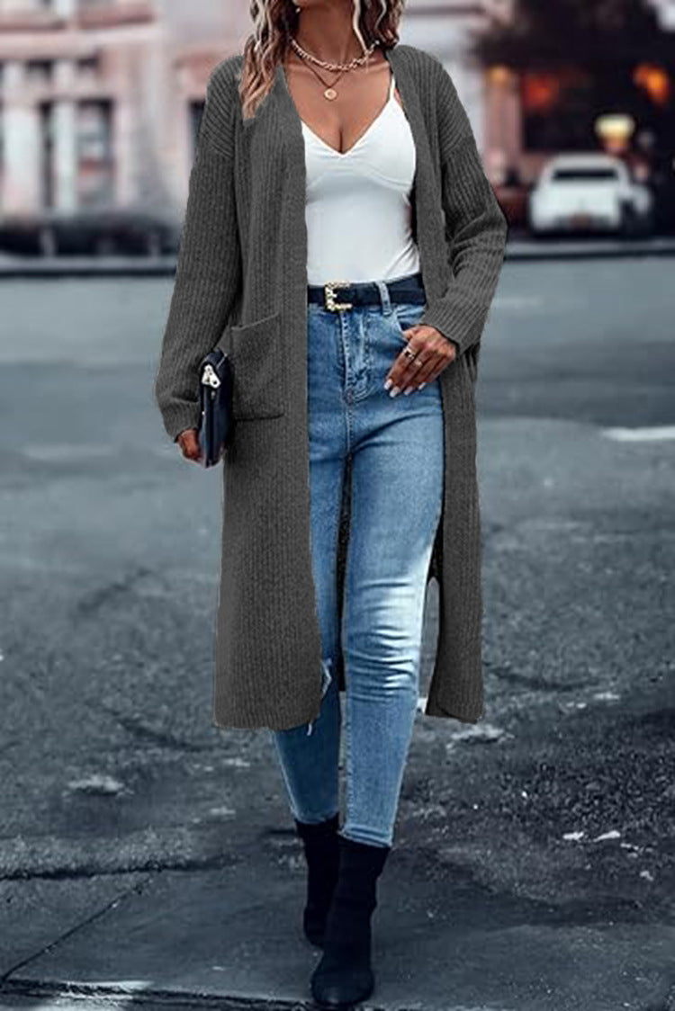 Women's Knit Coat with Long Sleeves and Practical Pockets Lune London