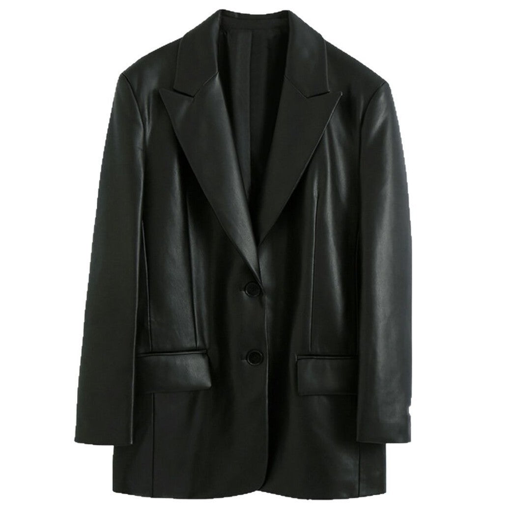 Elegant and refined ladies leather blazer jacket Lune London