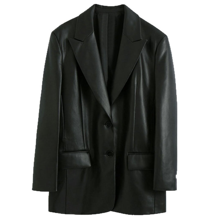 Elegant and refined ladies leather blazer jacket Lune London