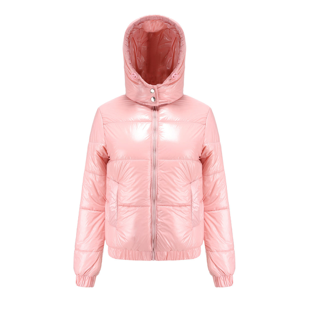 Ladies Shiny Down Jacket with Removable Hood Lune London