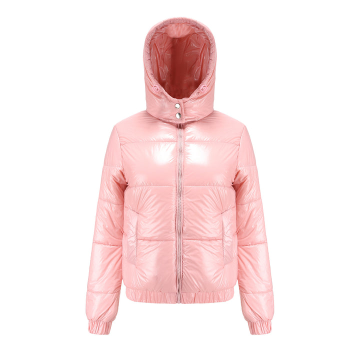 Ladies Shiny Down Jacket with Removable Hood Lune London