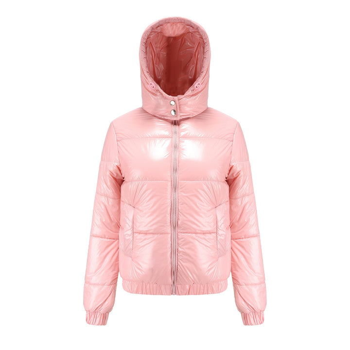 Women's High-Shine Padded Jacket with Removable Hood Lune London