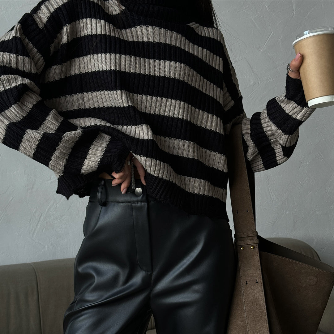 Lune London striped oversized sweater for women