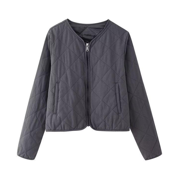 Ladies down jacket with practical pockets