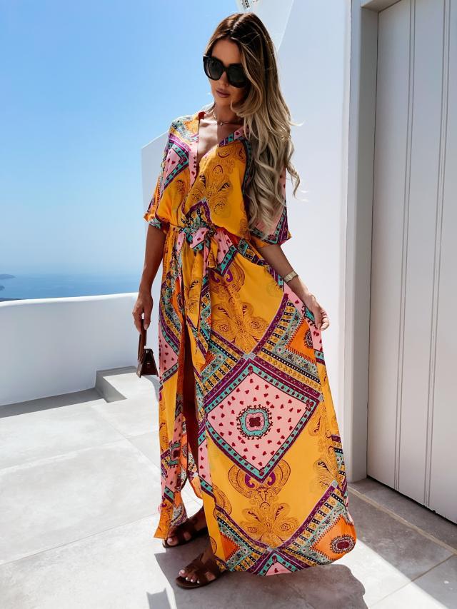 Lune London bohemian inspired maxi kaftan dress for women