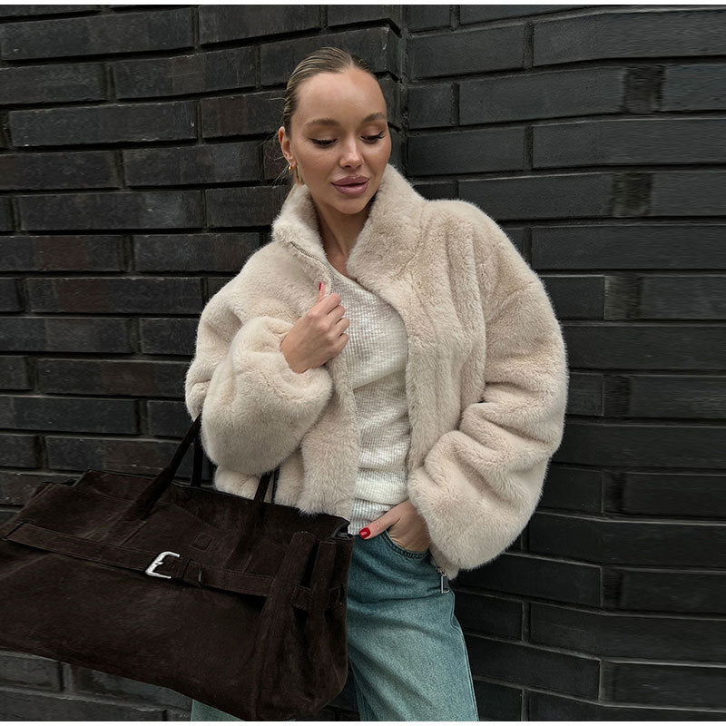 Woman Short Shocking Jacket in Luxury Faux Fur Lune London