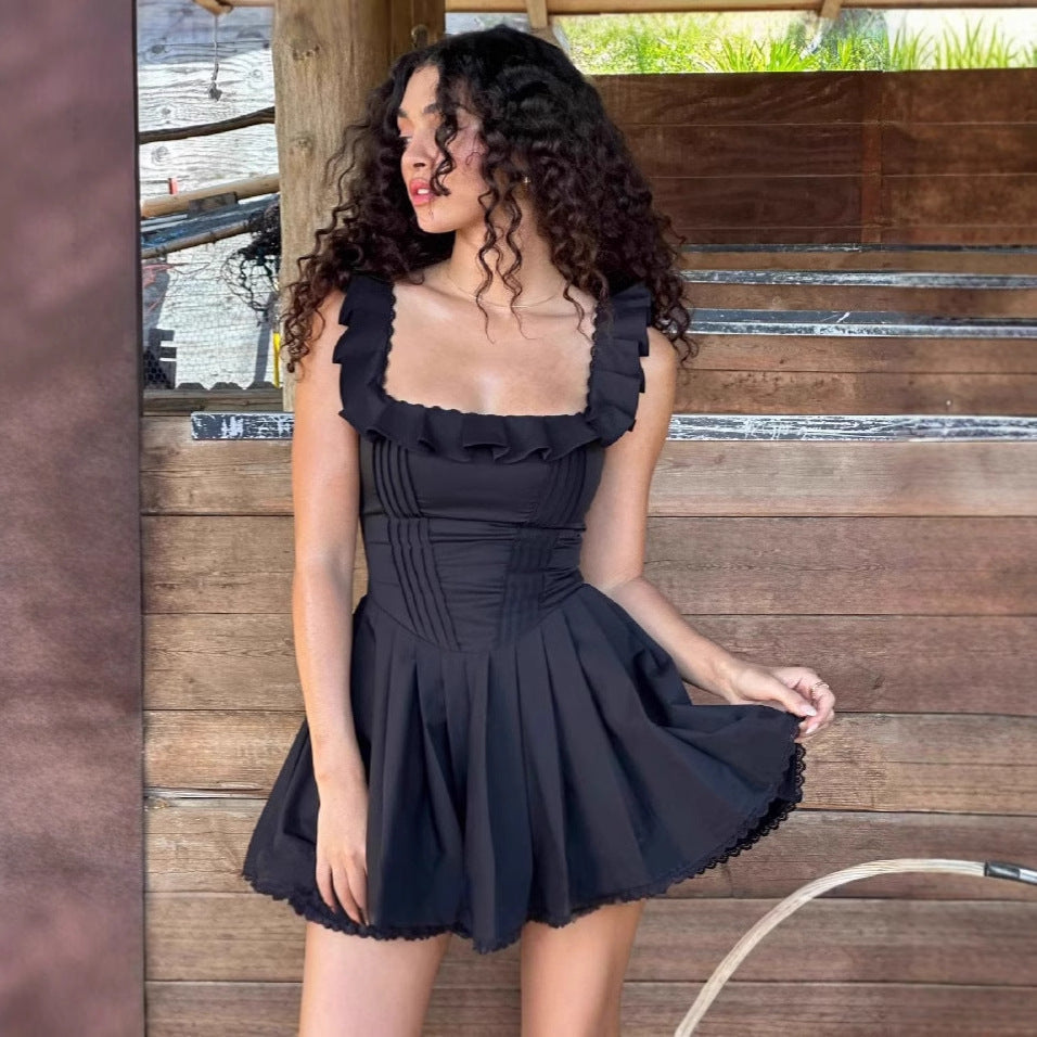 Fluid mini dress for women with ruffle details and a flattering cut Lune London