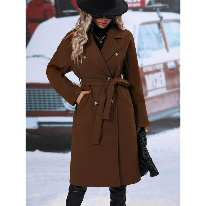 Lune London Double-Breasted Wool Coat for Women
