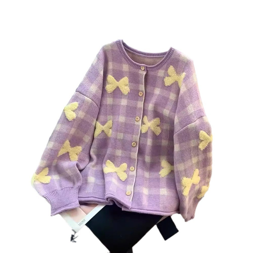 Cardigan surdimensionné pour femmes avec motif cœur Chic & Stil