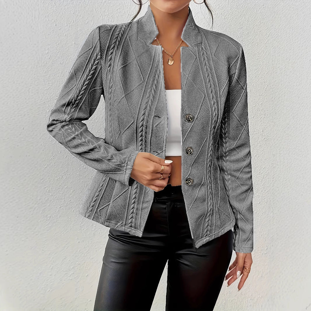 Women's Cardigan with Modern Cable Pattern and Elegant Button Details Lune London