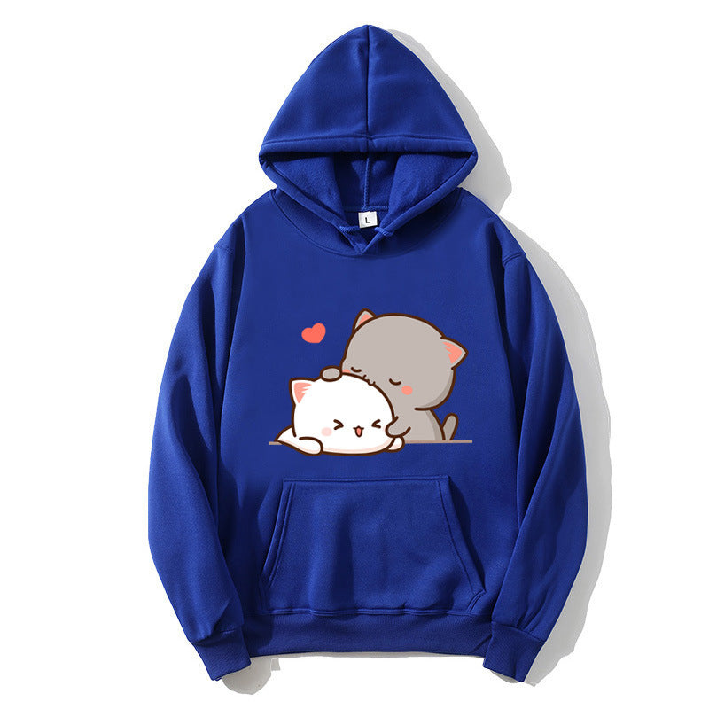 Women's hooded sweatshirt with cute cat design Chic & Stil