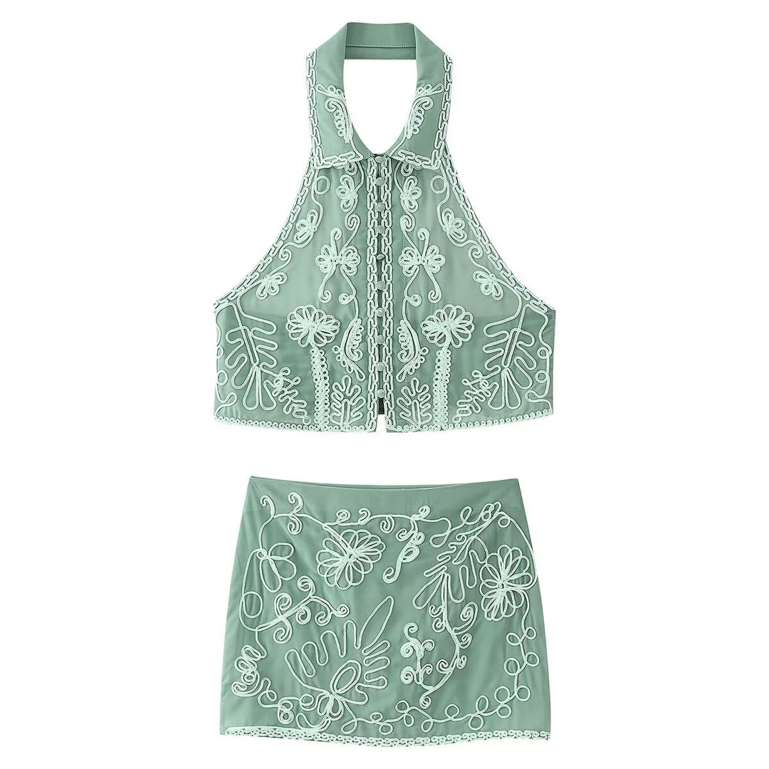 Women's skirt with floral embroidery Lune London