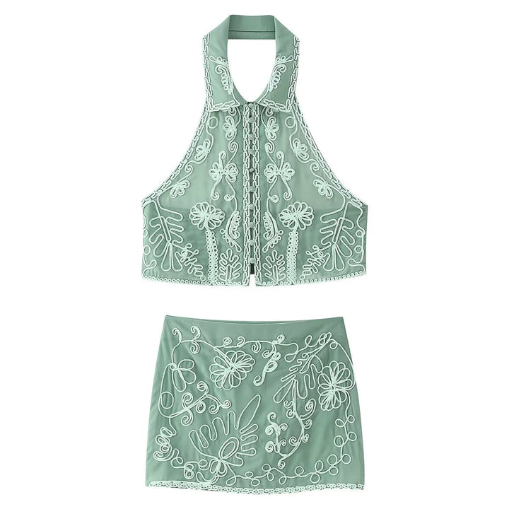 Women's skirt with floral embroidery Lune London
