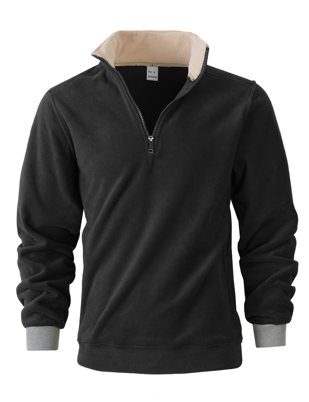 Men's fleece pullover with high collar and zipper Lune London