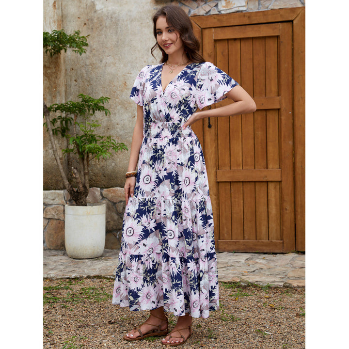 Lune London women's floral wrap midi dress
