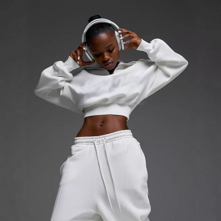 Casual oversized sweatshirt set for women with zipper Lune London