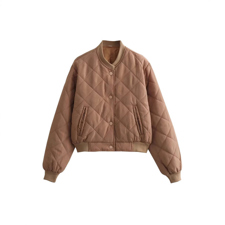 Short quilted jacket for women with practical button closure Lune London