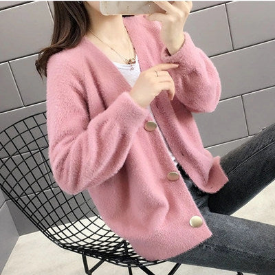Ladies plush pullover with stylish button details Lune London