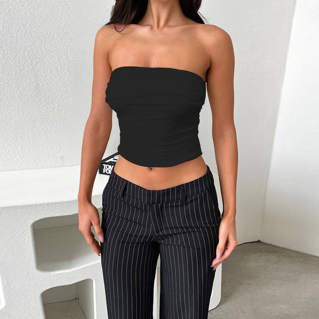 Ladies Bandeau Top with Ruffled Design Lune London