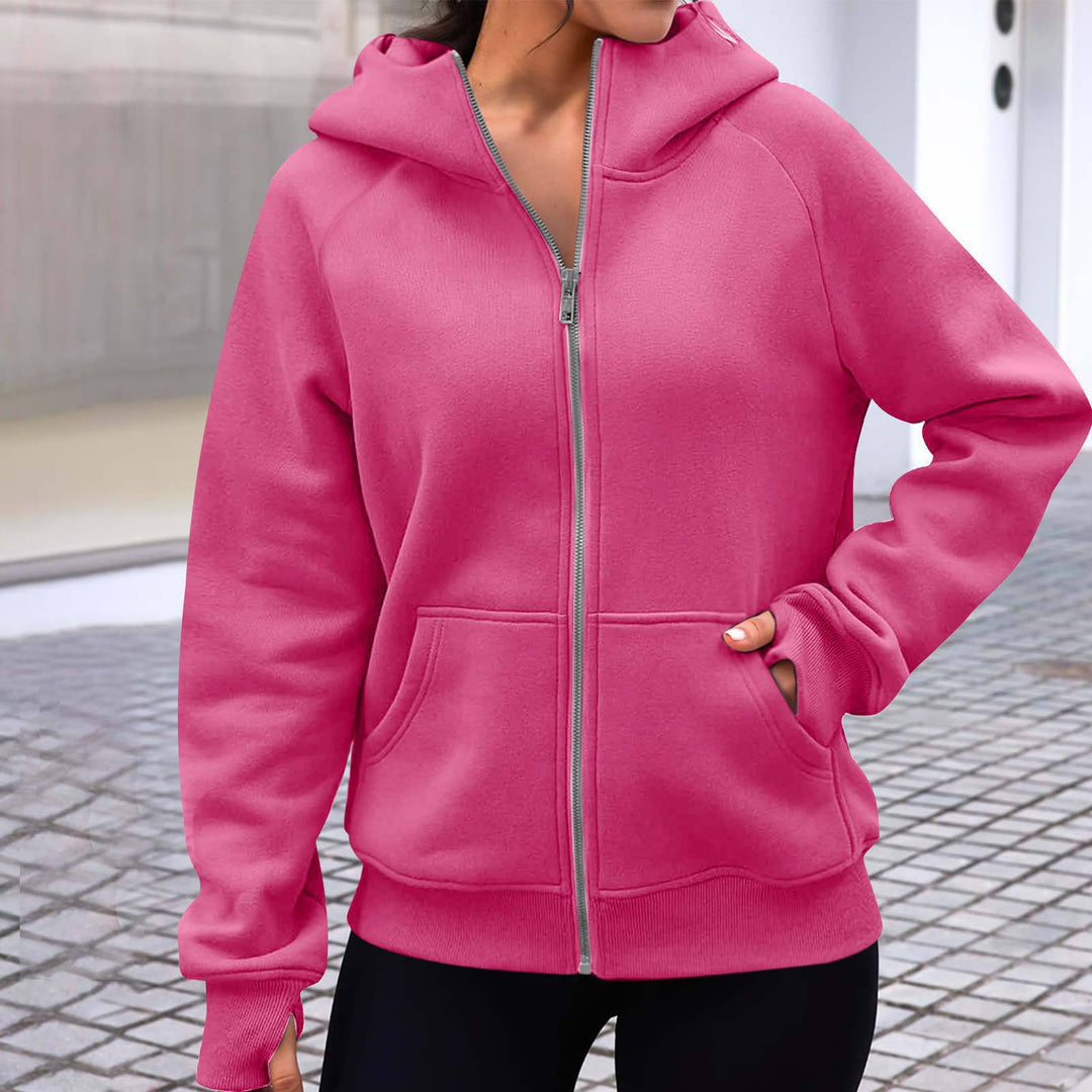Veste à capuche confortable pour femmes avec fermeture éclair complète Chic & Stil