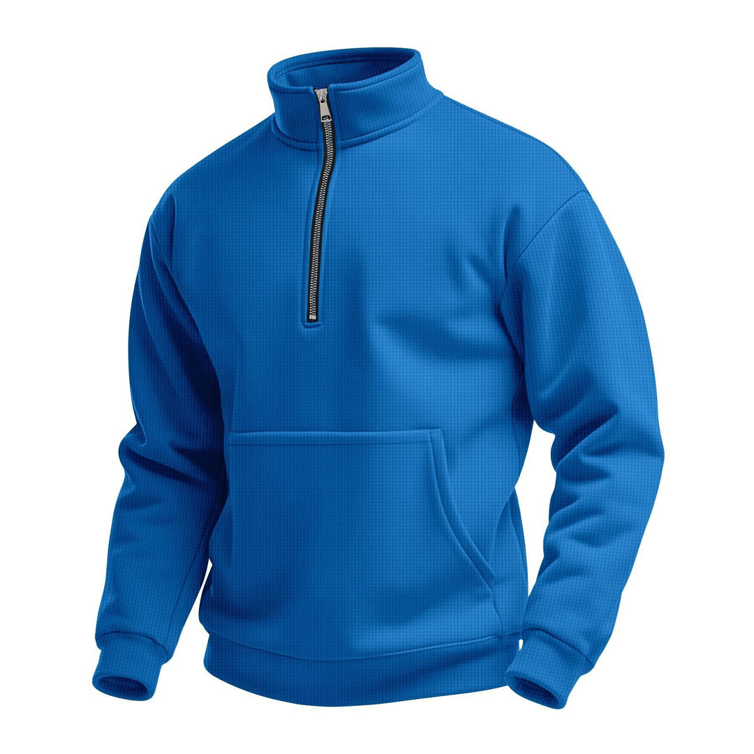 Women Stand Collar Sweater with Zipper and High-Quality Cotton Blend Chic & Stil