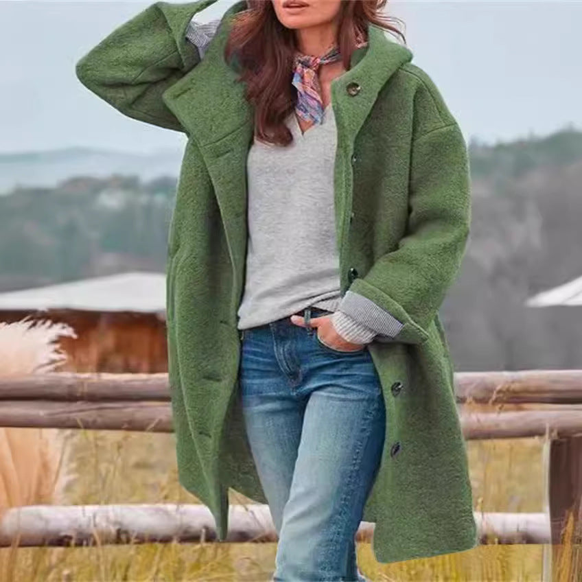 Oversized wool coat for women with practical pockets Lune London