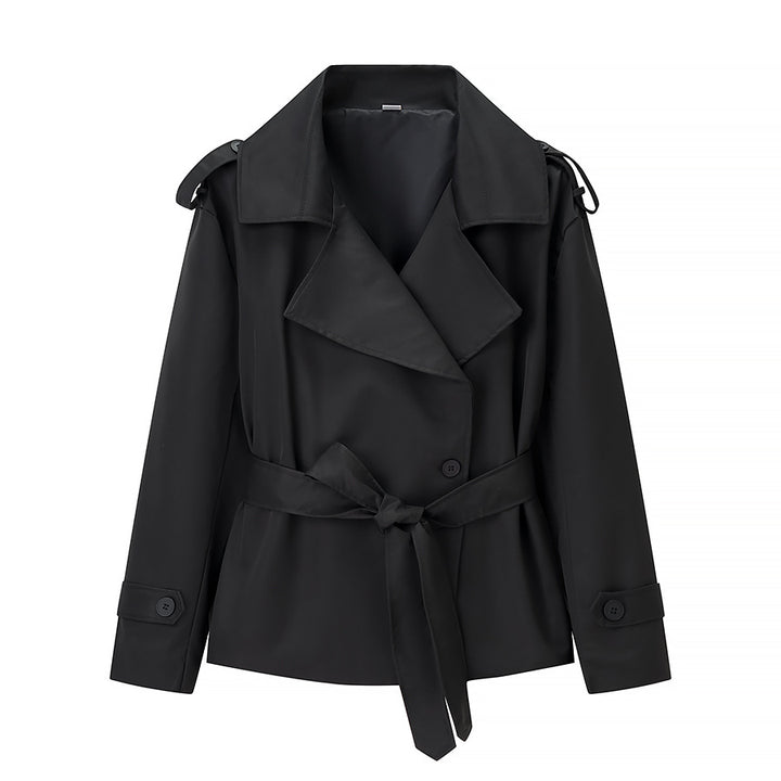 Manteau trench élégant pour femme avec ceinture et grands revers Chic & Stil