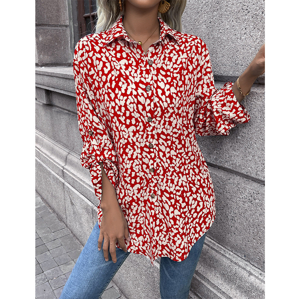 Light women's blouse with animal print and comfortable fit Lune London