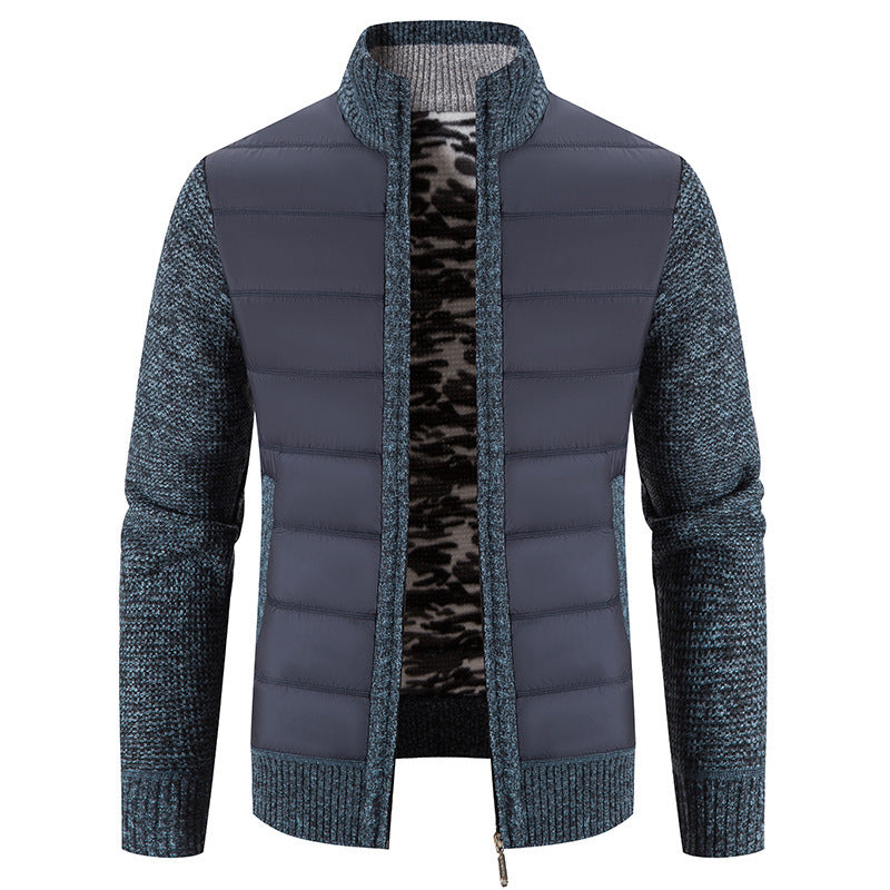 Men's quilted hybrid jacket with trendy knit design Lune London