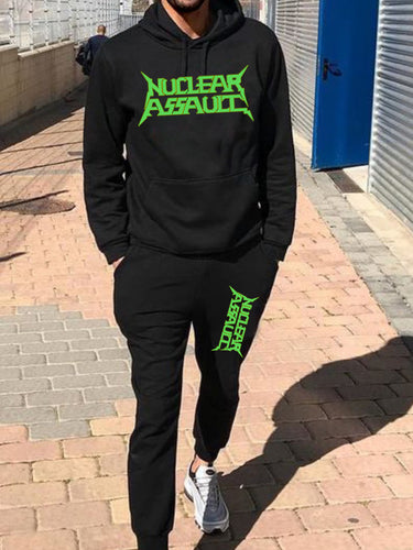 Men's hoodie and jogger pants set with eye-catching front print Lune London