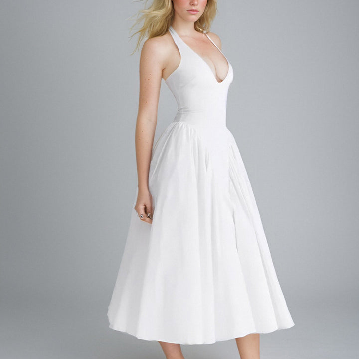 Robe Maxi Élégante pour Femmes avec Décolleté en V Profond et Jupe Flottante Chic & Stil