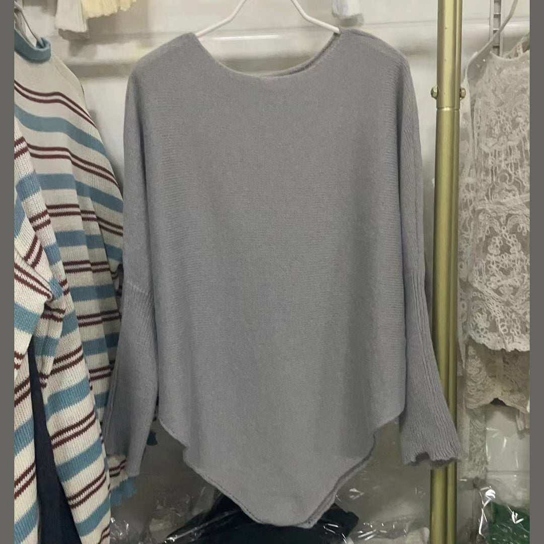 Pull femme décontracté avec coupe asymétrique et col large Lune London