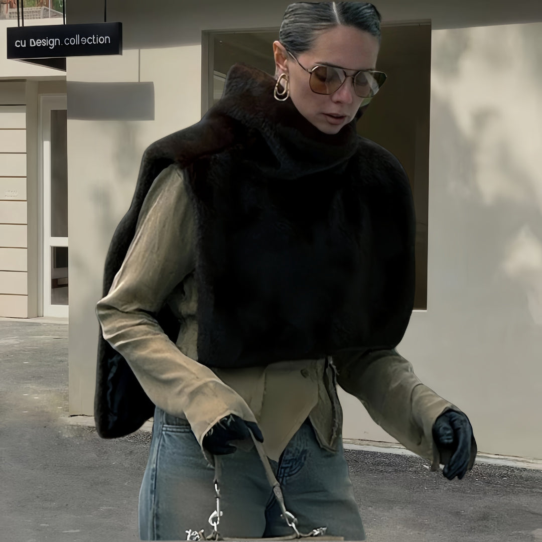 Ladies Chic and Stylish Faux Fur Jacket