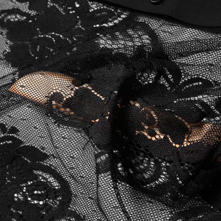 Transparent blouse for ladies with floral lace pattern Lune London