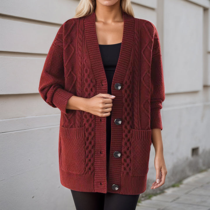 Knit jacket for women with structure and practical pockets Lune London