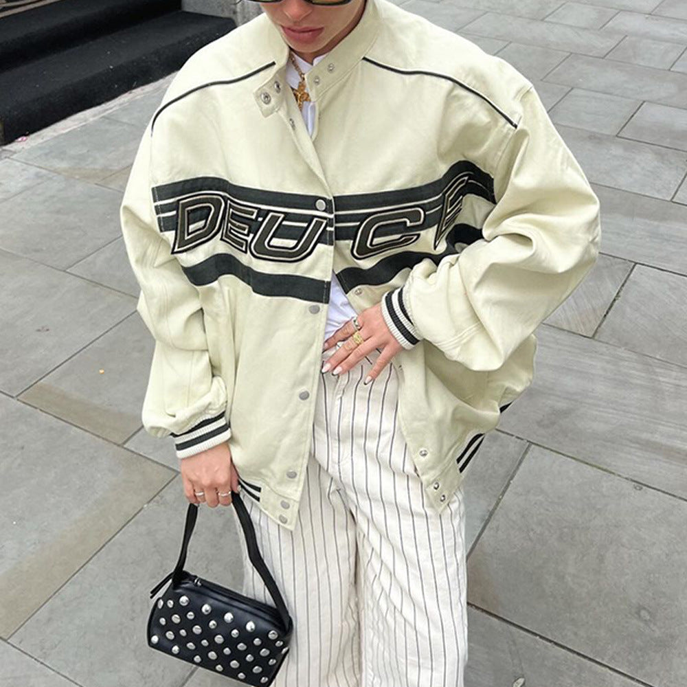 Oversized sporty jacket for women with contrasting logo Lune London