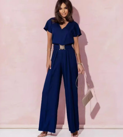 Ladies elegant jumpsuit with belt detail Lune London