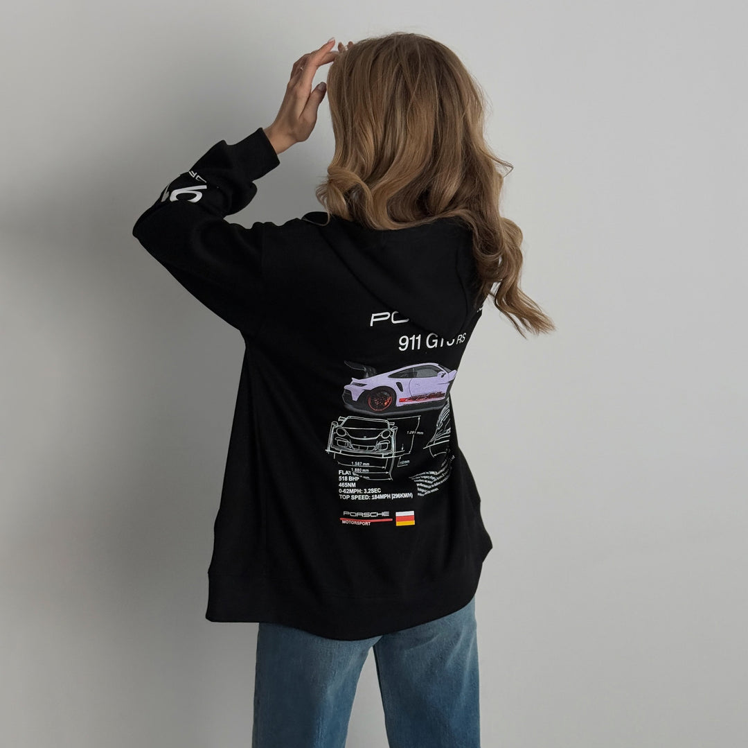 Women's hoodie with creative Porsche design Lune London