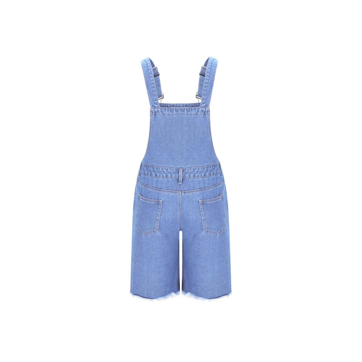 Men's denim overalls shorts in a casual design with patch pockets Lune London