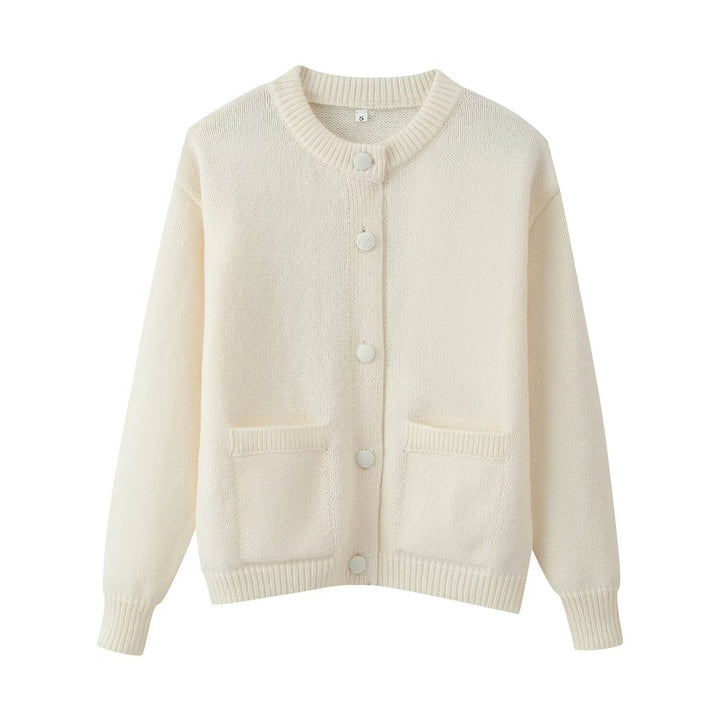 Women comfortable knitted cardigan with practical pockets Lune London