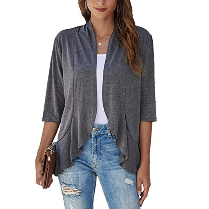 Women’s Light Chiffon Jacket with Open Fronts and 3/4 Sleeves Lune London